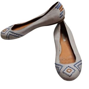 Geox Respira Cream Soft Leather Flats